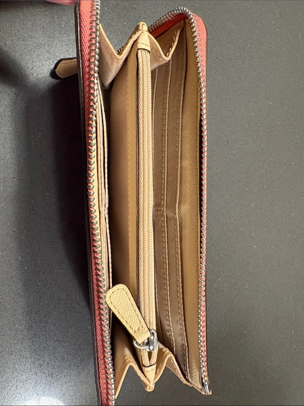 Coach Red Signature Zip Wallet